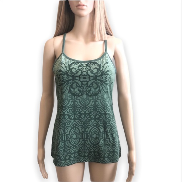 Athleta Tops - Athleta Green Geo Tank S EUC